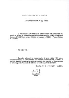 Ato da Reitoria nº 0443/2003