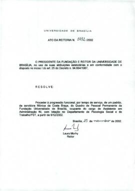 Ato da Reitoria nº 1932/2002