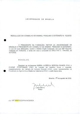 Resolução do Conselho de Ensino, Pesquisa e Extensão nº 0102/2002