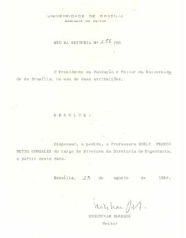 Ato da Reitoria nº 0256/1985