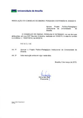 Resolução do Conselho de Ensino, Pesquisa e Extensão nº 0036/2015