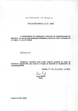 Ato da Reitoria nº 2010/2002