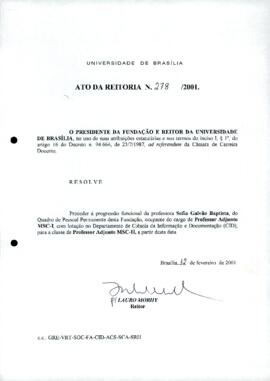 Ato da Reitoria nº 0278/2001