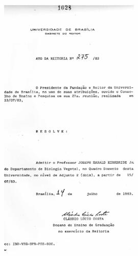 Ato da Reitoria nº 0275/1983