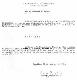 Ato da Reitoria nº 0007/1991
