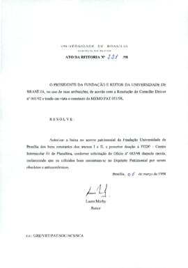 Ato da Reitoria nº 0221/1998