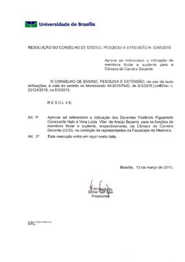 Resolução do Conselho de Ensino, Pesquisa e Extensão nº 0043/2015