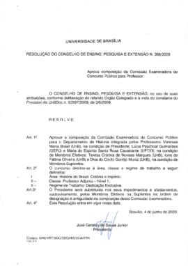 Resolução do Conselho de Ensino, Pesquisa e Extensão nº 0368/2009