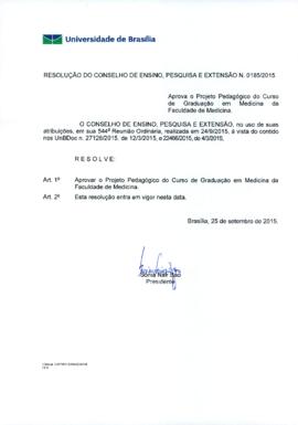 Resolução do Conselho de Ensino, Pesquisa e Extensão nº 0185/2015