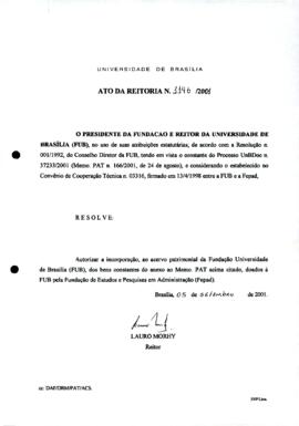 Ato da Reitoria nº 1146/2001