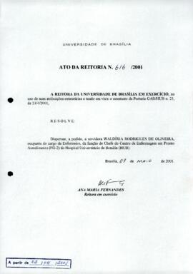 Ato da Reitoria nº 0616/2001