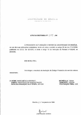 Ato da Reitoria nº 0009/1994