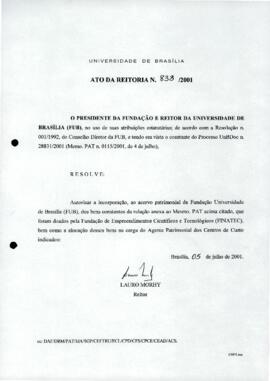 Ato da Reitoria nº 0838/2001