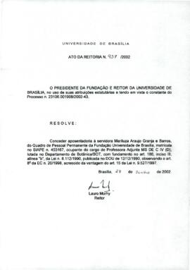 Ato da Reitoria nº 0957/2002