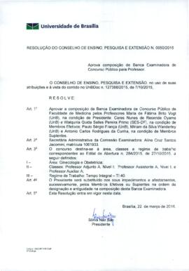 Resolução do Conselho de Ensino, Pesquisa e Extensão nº 0050/2016