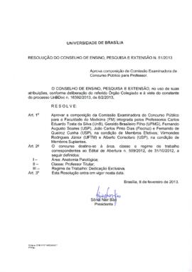 Resolução do Conselho de Ensino, Pesquisa e Extensão nº 0051/2013