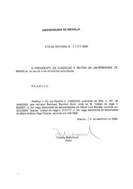 Ato da Reitoria nº 1587/2006
