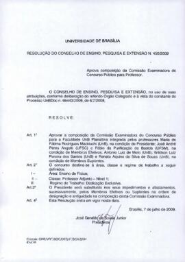 Resolução do Conselho de Ensino, Pesquisa e Extensão nº 0450/2009