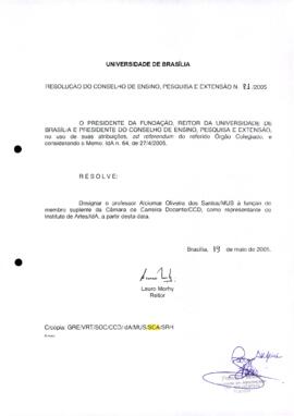 Resolução do Conselho de Ensino, Pesquisa e Extensão nº 0081/2005