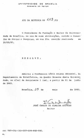 Ato da Reitoria nº 0209/1983