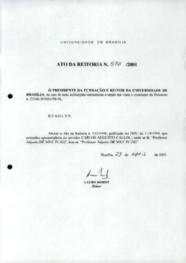 Ato da Reitoria nº 0570/2001