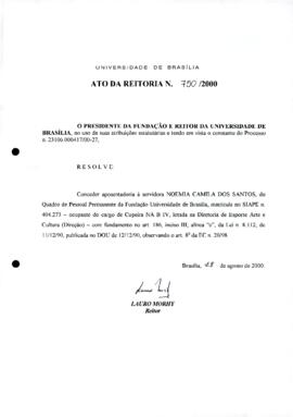 Ato da Reitoria nº 0750/2000