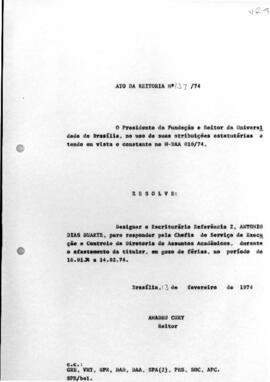 Ato da Reitoria nº 0137/1974