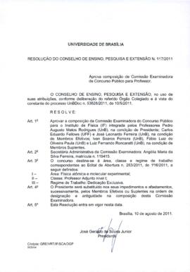 Resolução do Conselho de Ensino, Pesquisa e Extensão nº 0117/2011