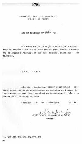 Ato da Reitoria nº 0065/1983