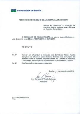 Resolução do Conselho de Administração nº 0044/2014