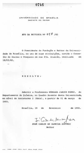 Ato da Reitoria nº 0018/1983