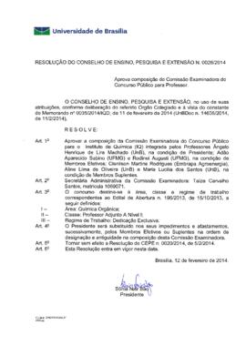 Resolução do Conselho de Ensino, Pesquisa e Extensão nº 0026/2014