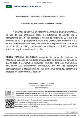 Despacho da Decana de Gestão de Pessoal (2016-11-23)