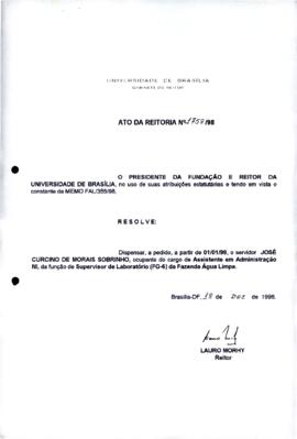 Ato da Reitoria nº 1758/1998