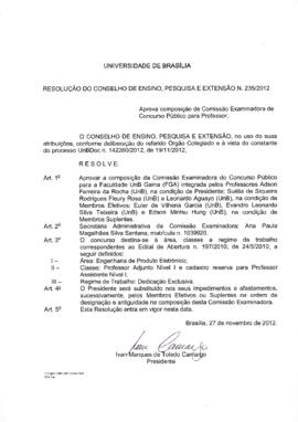 Resolução do Conselho de Ensino, Pesquisa e Extensão nº 0235/2012