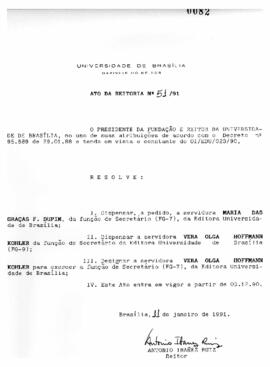 Ato da Reitoria nº 0051/1991