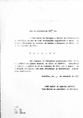 Ato da Reitoria nº 0748/1971