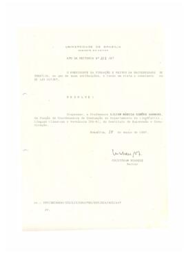 Ato da Reitoria nº 0111/1987