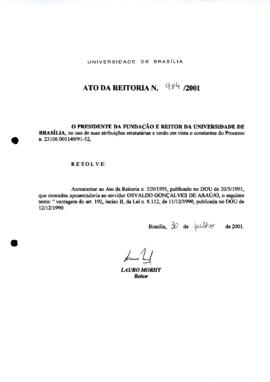 Ato da Reitoria nº 0984/2001