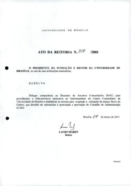 Ato da Reitoria nº 0318/2001