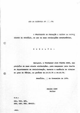 Ato da Reitoria nº 0118/1976