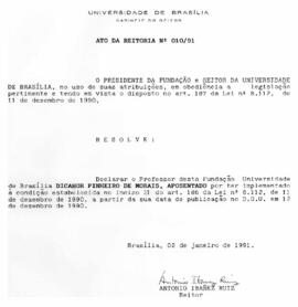 Ato da Reitoria nº 0010/1991