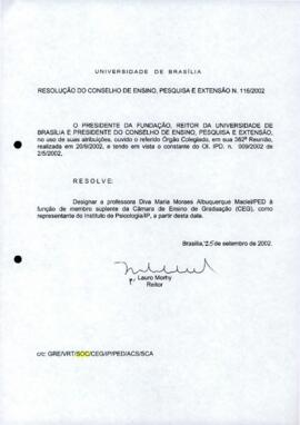 Resolução do Conselho de Ensino, Pesquisa e Extensão nº 0116/2002