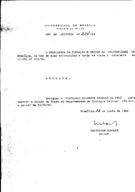 Ato da Reitoria nº 0214/1989