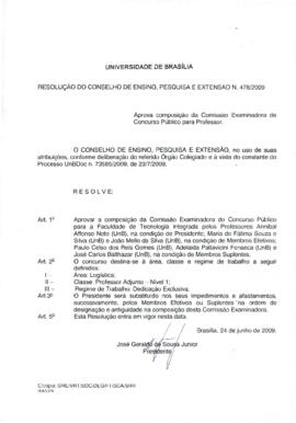 Resolução do Conselho de Ensino, Pesquisa e Extensão nº 0478/2009