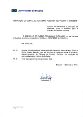 Resolução do Conselho de Ensino, Pesquisa e Extensão nº 0106/2015