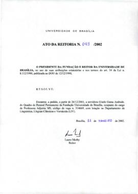 Ato da Reitoria nº 0043/2002