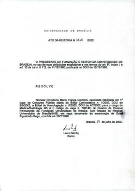 Ato da Reitoria nº 1113/2002