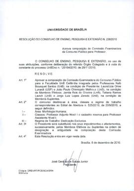 Resolução do Conselho de Ensino, Pesquisa e Extensão nº 0238/2010