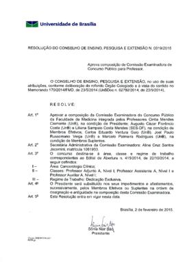 Resolução do Conselho de Ensino, Pesquisa e Extensão nº 0019/2015